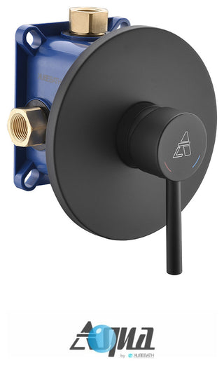 Aqua Rondo Matte Black Shower Set With 12" Rain Shower