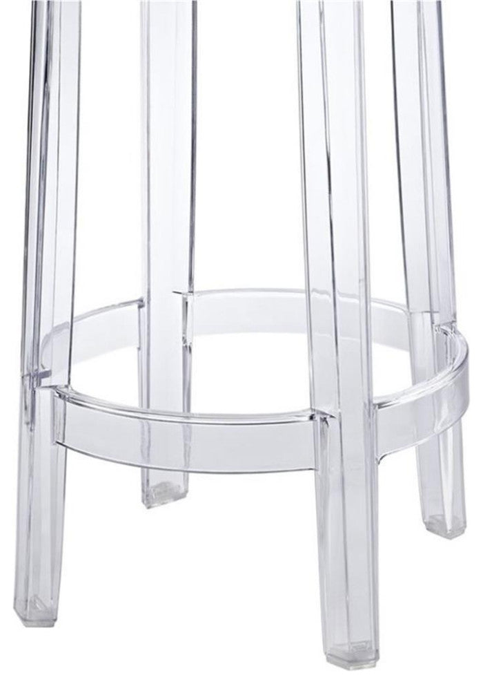 Hawthorne Collections 26.5" Contemporary Plastic Counter Stool in Clear