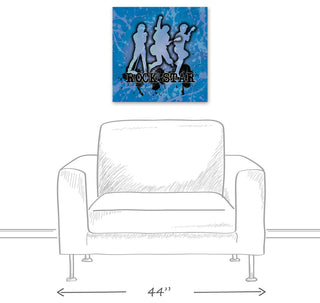 Rock Star Blue 20x20 Canvas Wall Art