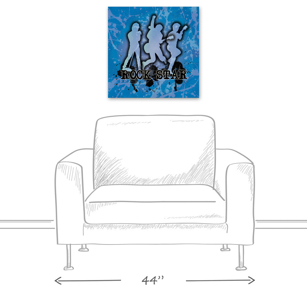 Rock Star Blue 20x20 Canvas Wall Art