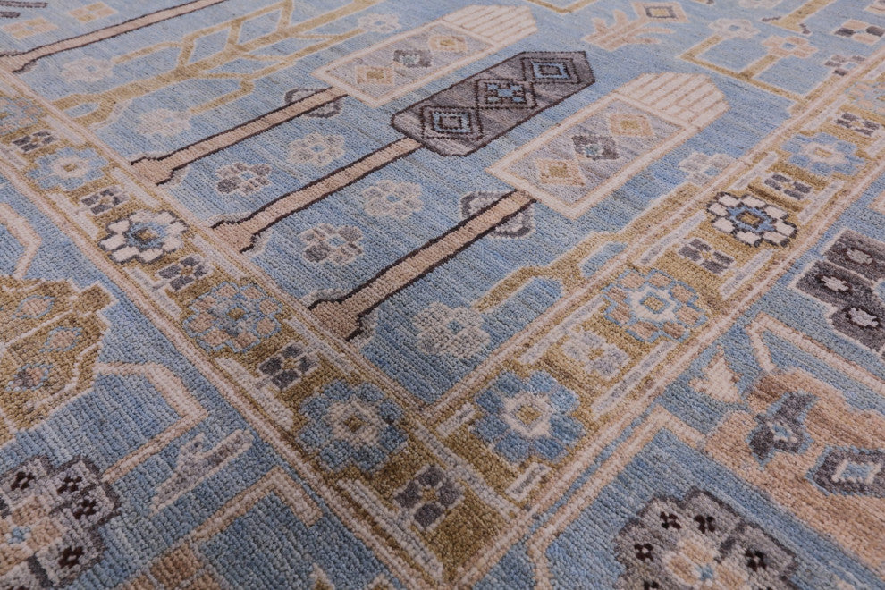 9' 1" X 12' 3" Peshawar Hand-Knotted Wool Rug Q5880