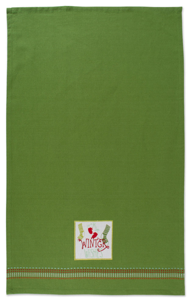 Assorted Cozy Christmas Embellished Dishtowel, Set Of 3