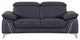 Lazio Contemporary Genuine Italian Leather Loveseat Navy