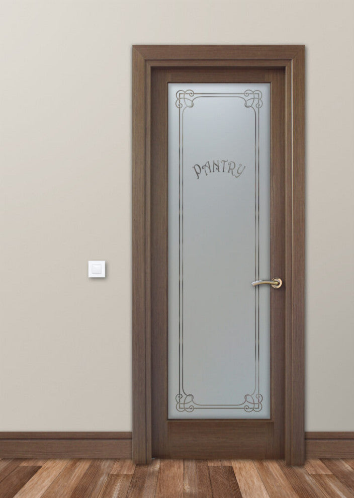Pantry Door - Enna Harrington - Primed - 30" x 96" - Knob on Right - Push Open