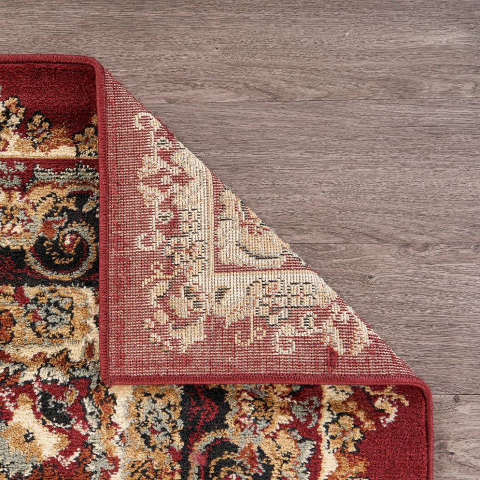 5" x 7" Red Royal Medallion Area Rug