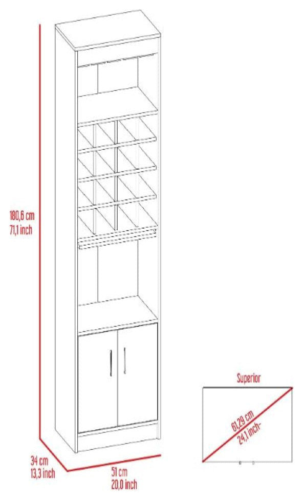 Bar Cabinet Modoc, Living Room, White