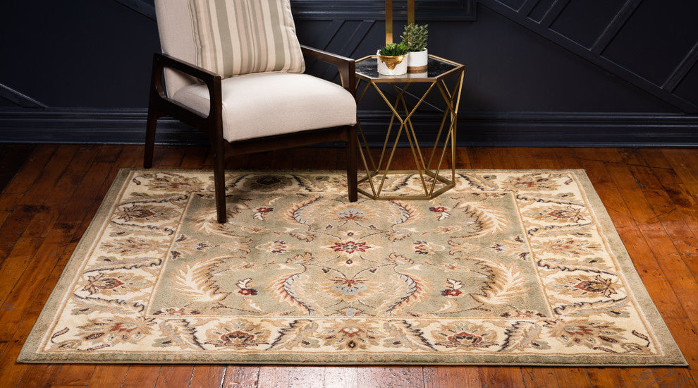 Unique Loom Green Hickory Voyage 4' 0 x 4' 0 Square Rug