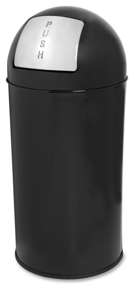 Genuine Joe Classic Round Top Receptacle 12 Gal Capacity, 29", Black