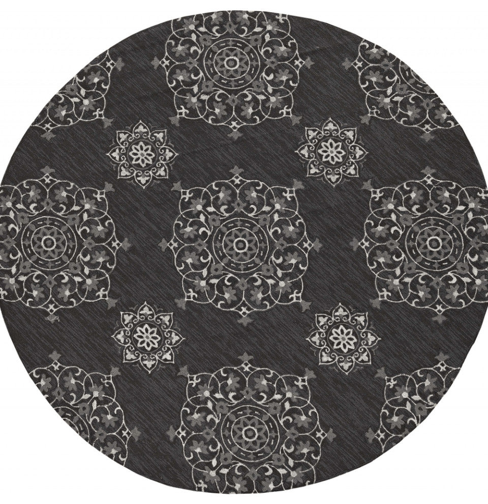 90 X 114 Charcoal Polypropylene Rug