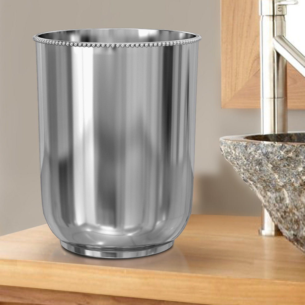 nu steel Chic Beaded Wastebasket, 7 Quart