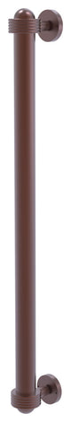 18" Refrigerator Pull With Groovy Accents, Antique Copper