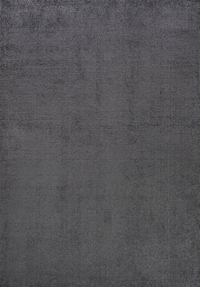 Haze Solid Low-Pile Runner Rug, Black, 9 X 12
