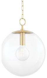 Juliana One Light Pendant, Aged Brass