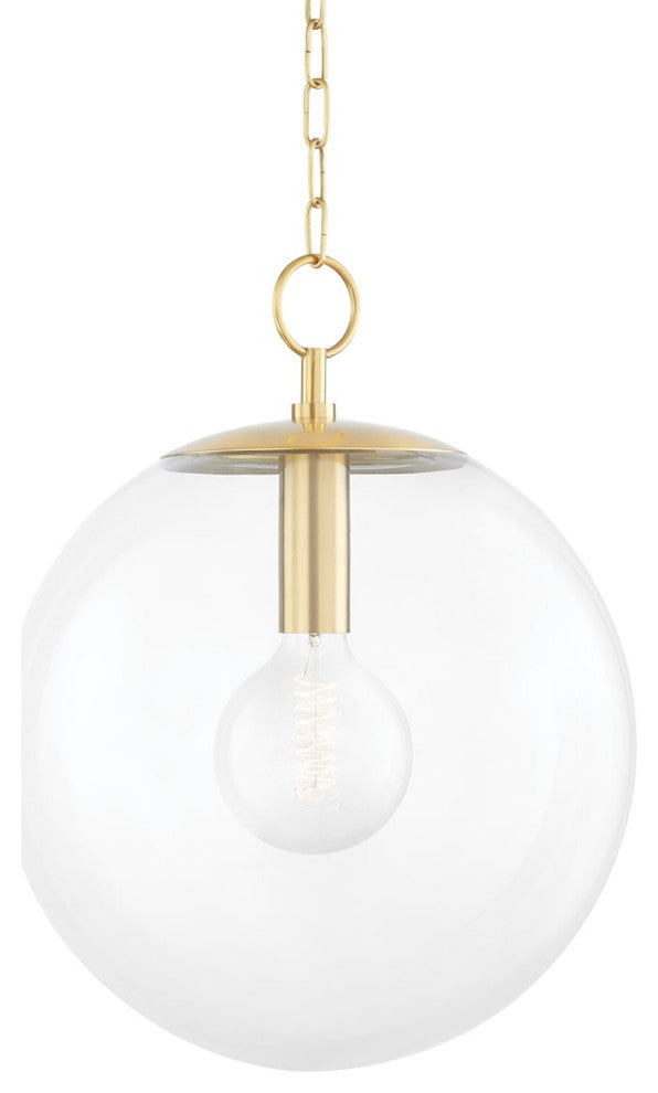 Juliana One Light Pendant, Aged Brass