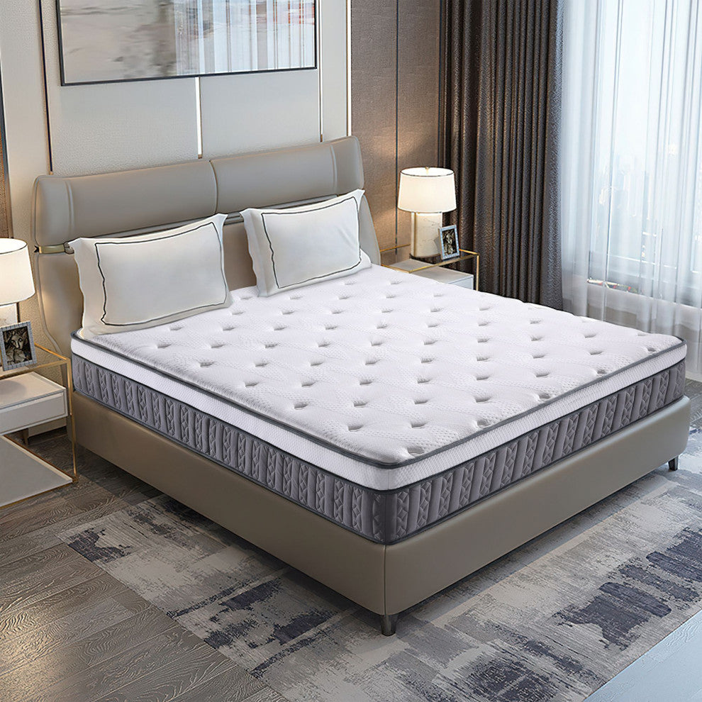 Breathable 12"? Plush Euro Top Gel Memory Foam Hybrid Mattress, King
