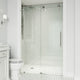 VIGO Elan Cass Aerodynamic 44" to 48" W x 76" H Frameless Sliding Shower Door, Stainless Steel, Clear Glass
