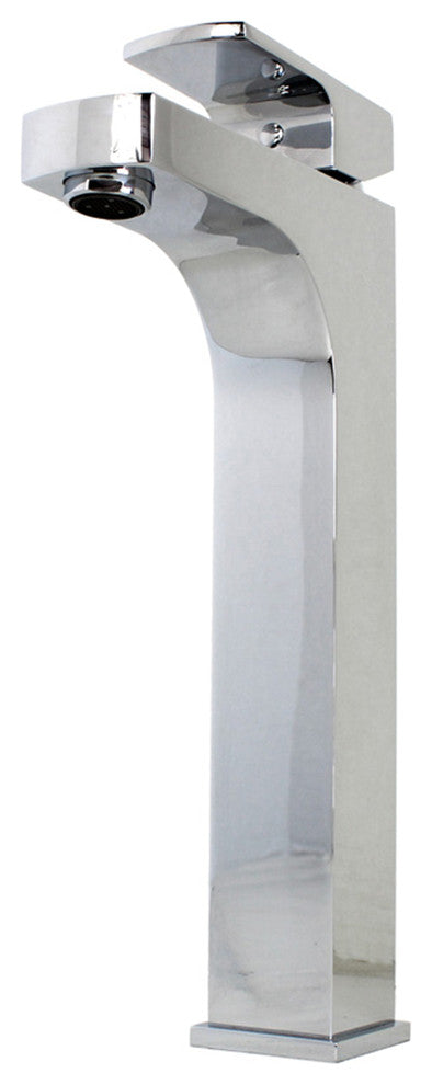 Lewis Solid Brass Square Single hole Bathroom Vanity Faucet, Chrome