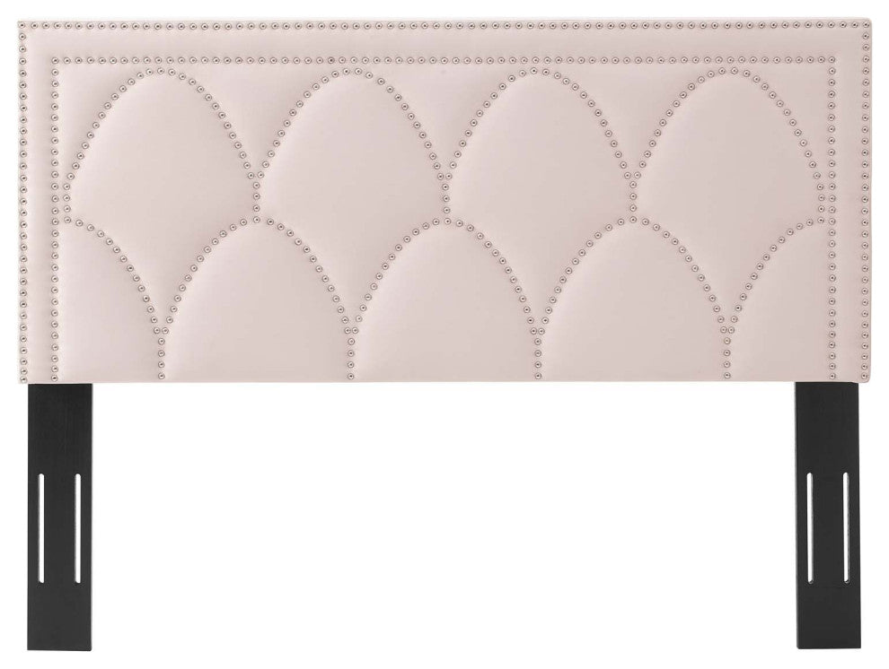 Headboard, Nailhead, Twin Size, Pink, Velvet, Modern, Bedroom Guest Suite