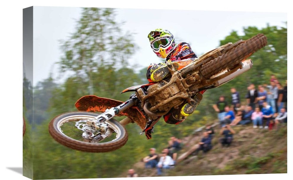 "Tony Cairoli Whip Look - Maggiora Mx Opening" Canvas by Stefano Minella, 22x15"
