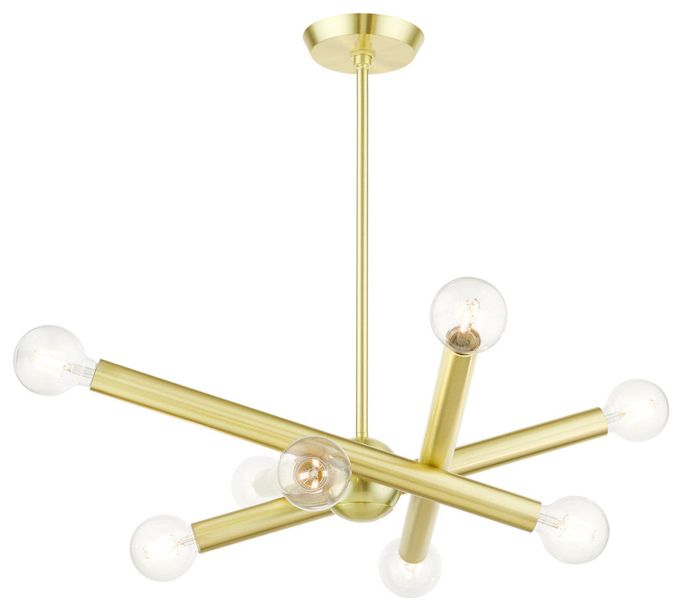 Satin Brass Modern, Urban, Sputnik, Dynamic, Timeless Chandelier