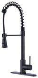 Givingtree Modern Single Handle Spring High Arc Kitchen Faucet Matte Black