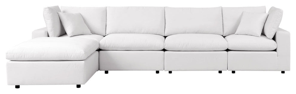 Modular Lounge Sectional Deep Sofa Set, White, Modern, Outdoor Hospitality
