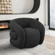 Roxbury Boucle Fabric Upholstered Swivel Accent Chair, Black