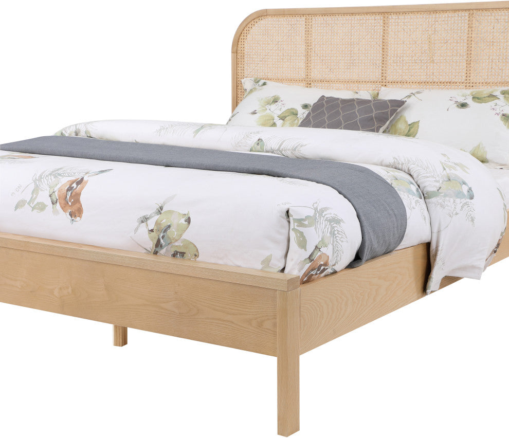 Siena Ash Wood Bed, Natural, Queen