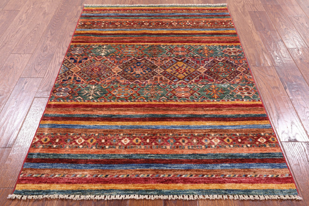 3' 5" X 5' 0" Super Kazak Khorjin Hand Knotted Rug Q5408