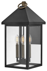 Lark Rhett 19.5" Large Outdoor Wall Mount Lantern, Black + Burnished Bronze