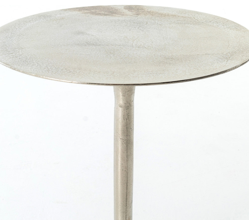 Tulip Side Table-Raw Nickel