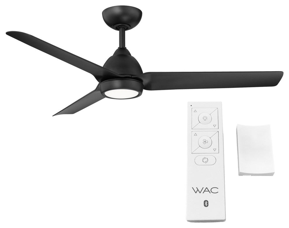 Mocha Indoor/Outdoor Smart Compatible Ceiling Fan 54" Matte Black, LED