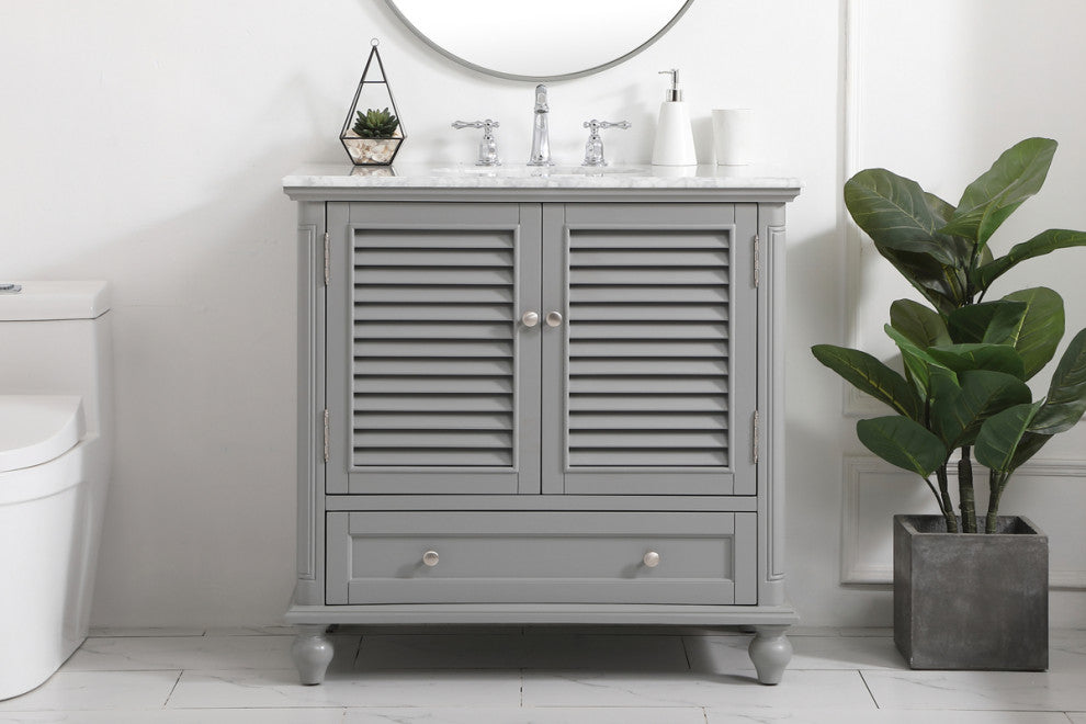 Home Living 36" Single Bathroom Vanity, Gray