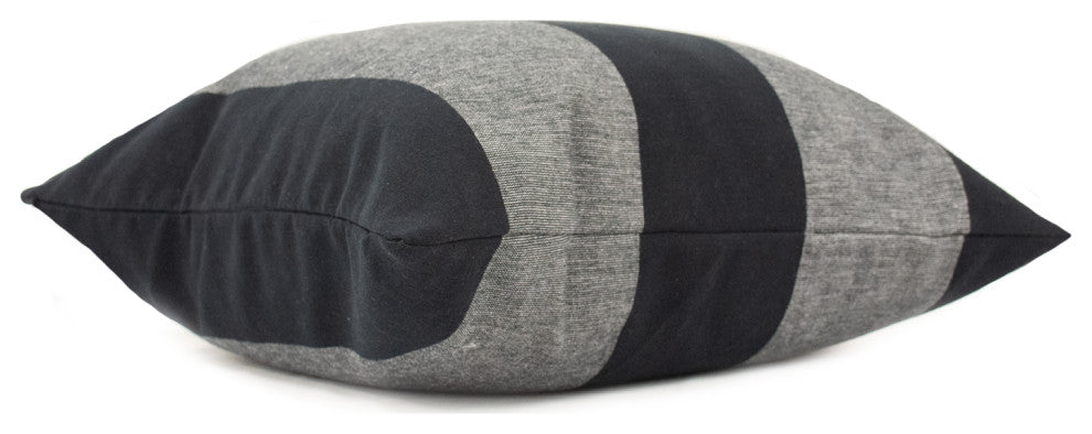 Coal Stripe Cushion Cover, 20" X 20"