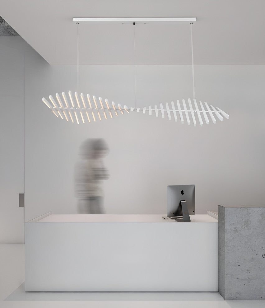 Acquaformosa | Black/White Art Minimalistic LED Pendant Chandelier, White, L18.9, Warm Light