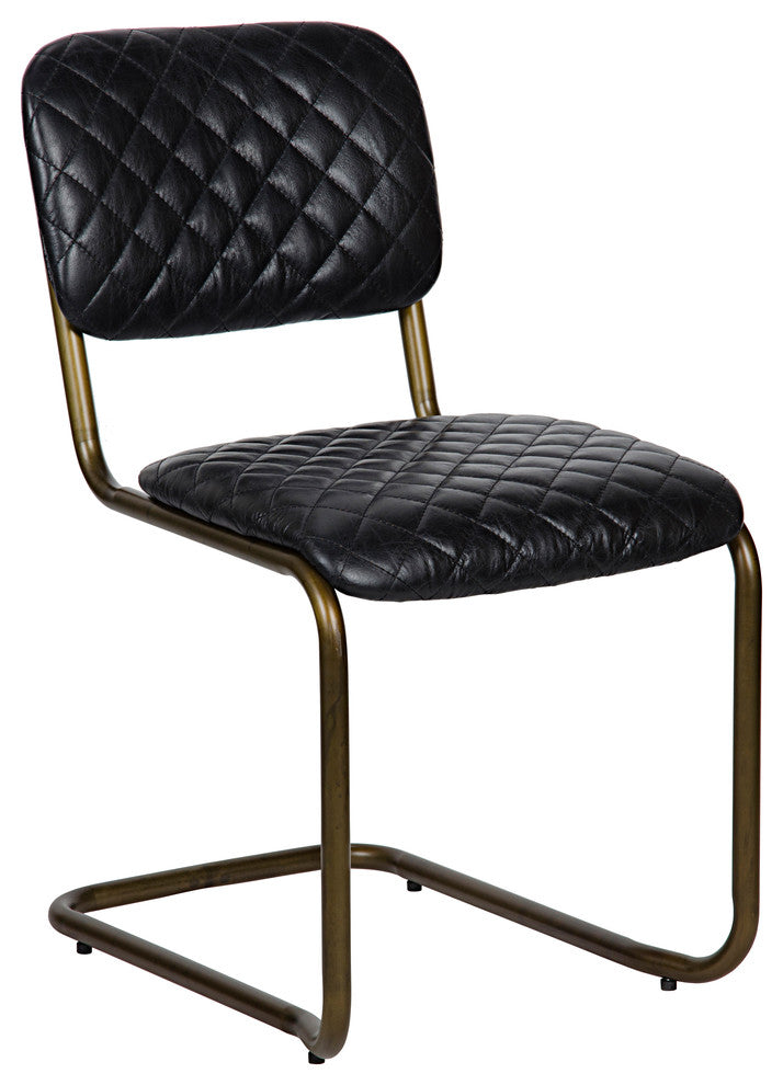 0037 Dining Chair, Metal and Leather