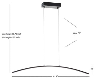 Roxanna 41.5" Dimmable Adjustable Integrated LED Linear Pendant, Black