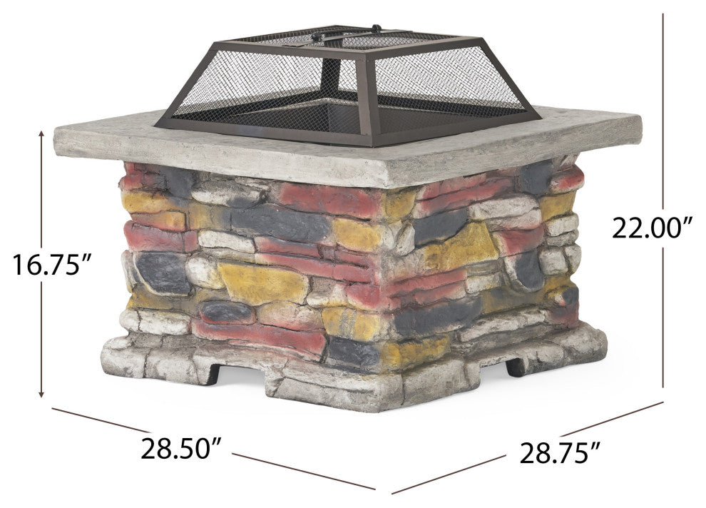 GDF Studio Tundra Square Fire Pit