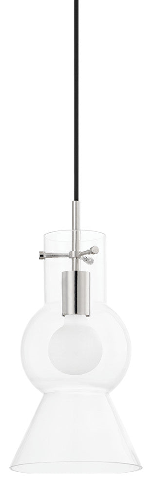 Mirabel 1 Light Pendant, Polished Nickle