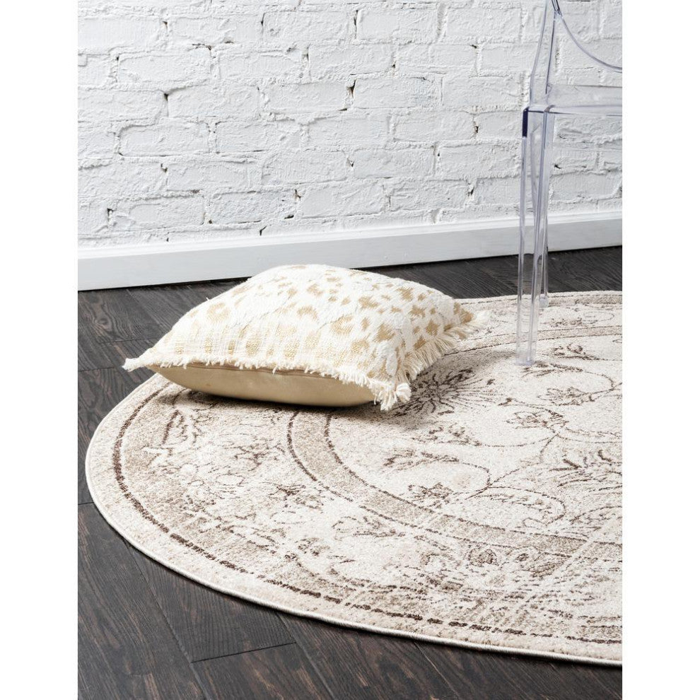 Rug Unique Loom La Jolla Ivory Round 6' 0 x 6' 0