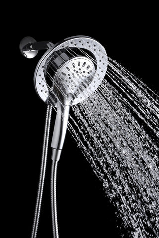 Valkrie 3-Spray Dual Wall Mount Fixed and Handheld Shower Head, Polished Chrome