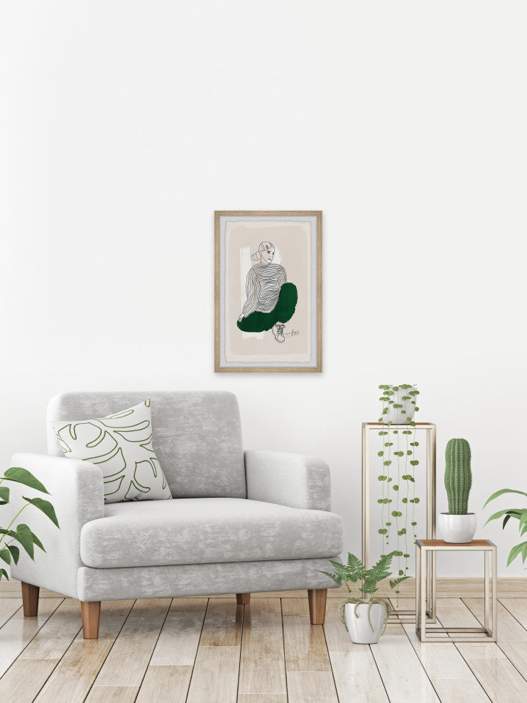"Strong Woman Stay Young" Framed Painting Print, 8x12