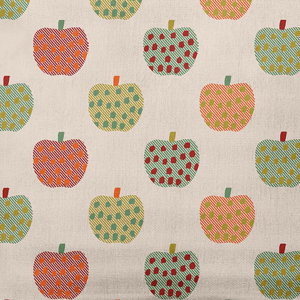 18"x18" Apple Pattern Decorative Throw Pillow, Maple Red