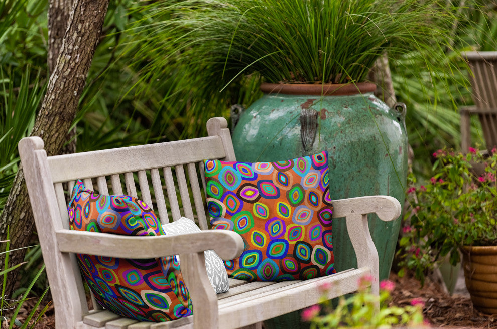 Modern Leaf Pile Indoor/Outdoor Throw Pillow