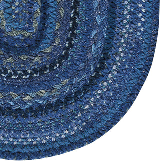 Harborview Cross Sewn Rectangle Braided Rug, Dark Blue, 11'4"x14'4"