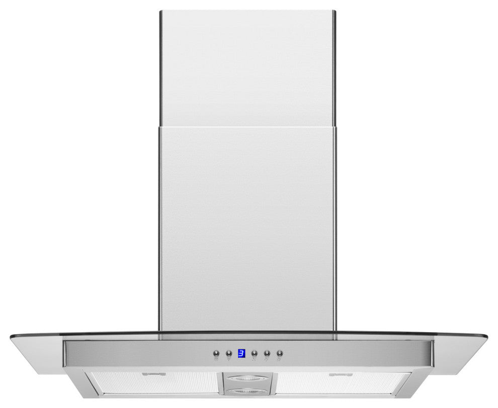 Blue Ocean 30" RHKQ2 Tempered Glass Stainless Steel Wall Mount Range Hood