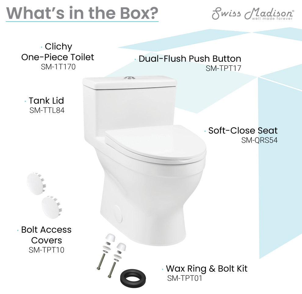 Clichy One-Piece Elongated Toilet Dual-Flush 1.1/1.6 gpf