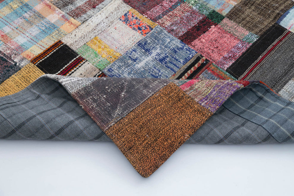 Rug N Carpet - Handmade Oriental 6' 6'' x 9' 10'' Rustic Patchwork Kilim Rug