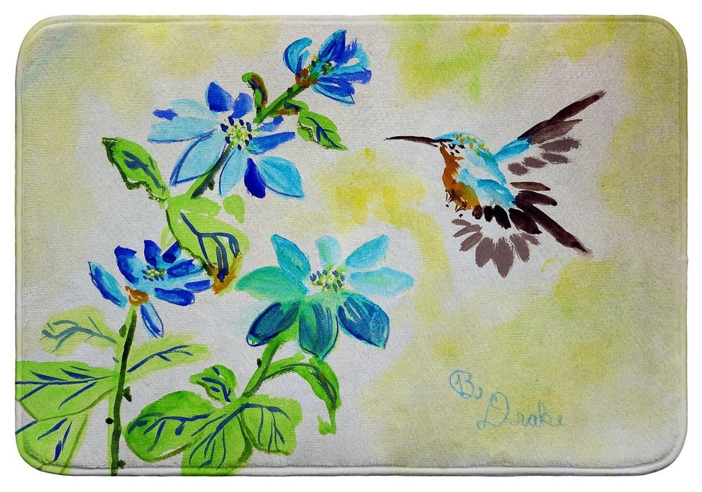 Aqua Hummingbird Bath Mat 24x36