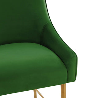 Beatrix Green Velvet Counter Stool, Gold Legs